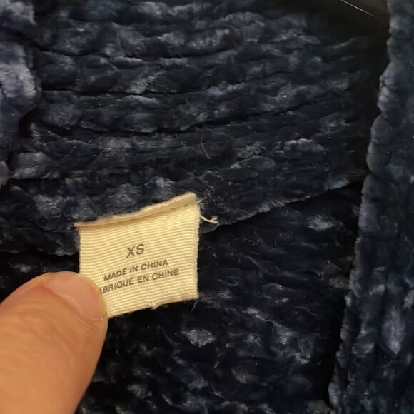 Anthropologie Moth Lily Navy Chenille Oversized Cardigan - Picture 5 of 9